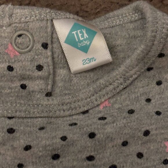Tex Baby Gray Polka-dot Bodysuit Size 23 Months - Picture 5 of 5